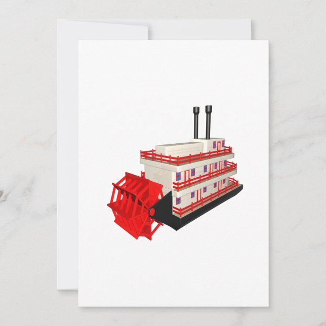 Invitation Bateau de vapeur (Devant)