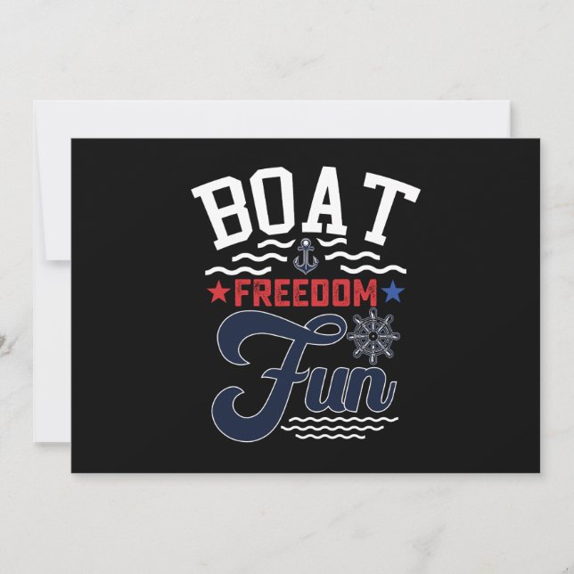 Invitation Bateau Liberté Amusement 4 Juillet Navigateur  (Devant)
