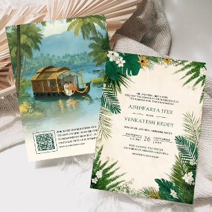 Invitation Bateau-maison des Backwaters du Kerala Mariage Ind