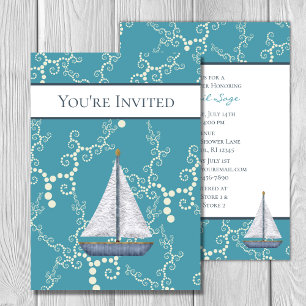 Invitation Bateau nautique et Baby shower aquatique
