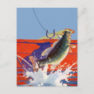 Invitation Bateau rouge d'invitation vide allé pêcher des