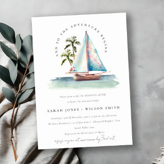 Invitation Bateau Turquoise Dusky Palm Matin après