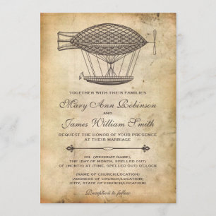 Invitation Bateau victorien Mariage Steampunk