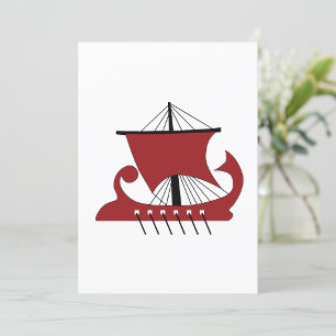 Invitation Bateau Viking Longship Silhouette Drakkar