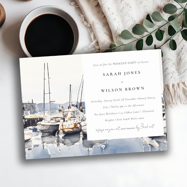 Invitation Bateaux côtiers à Harbour Seascape Weekend Party (Créateur téléchargé)