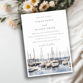 Invitation Bateaux côtiers en boue à Harbour Mariage