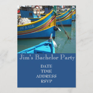 Invitation Bateaux de pêche à thème Bachelor Party