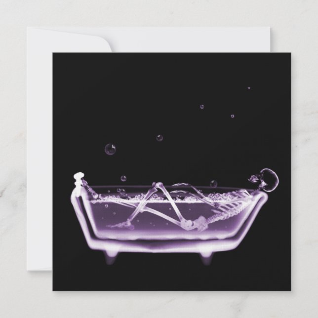 INVITATION BATH TUB X RAY VISION SKELETON - PURPLE (Devant)
