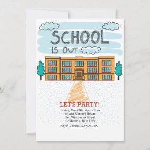 Invitation Bâtiment De L'École Fin De L'Année Scolaire Invita