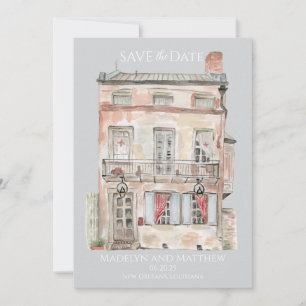 Invitation Bâtiment historique Nouvelle-Orléans Aquarelle
