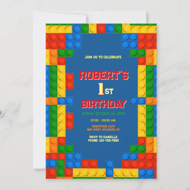 Invitation Bâtiments Anniversaire, 1ère construction (Devant)