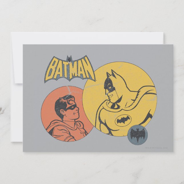 Invitation Batman Et Robin Graphic - Distressed (Devant)