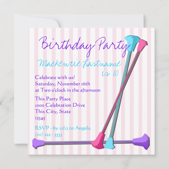 Invitation Baton Anniversaire (Devant)