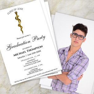 Invitation Bâton d'Asclepius Médaille d'Or de Remise des Dipl