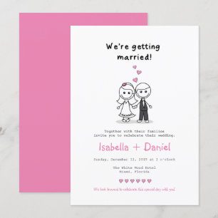 Invitation Bâton de dessin mariage de couple