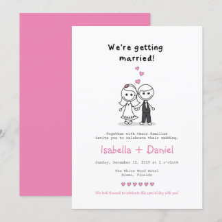 Invitation Bâton de dessin mariage de couple