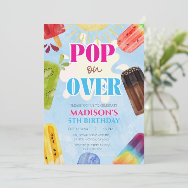 Invitation Bâtonnet de Popsicle sur la glace 1er 3e 4e 5e 6e (Debout devant)