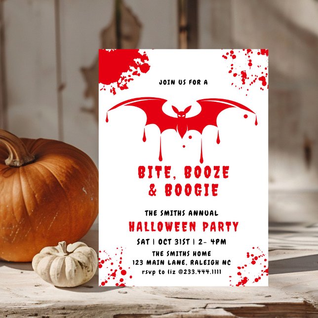 Invitation Bats à goutte de sang rouge Vampire Halloween fête (Créateur téléchargé)
