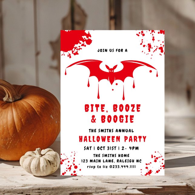 Invitation Bats à goutte de sang rouge Vampire Halloween fête (Créateur téléchargé)