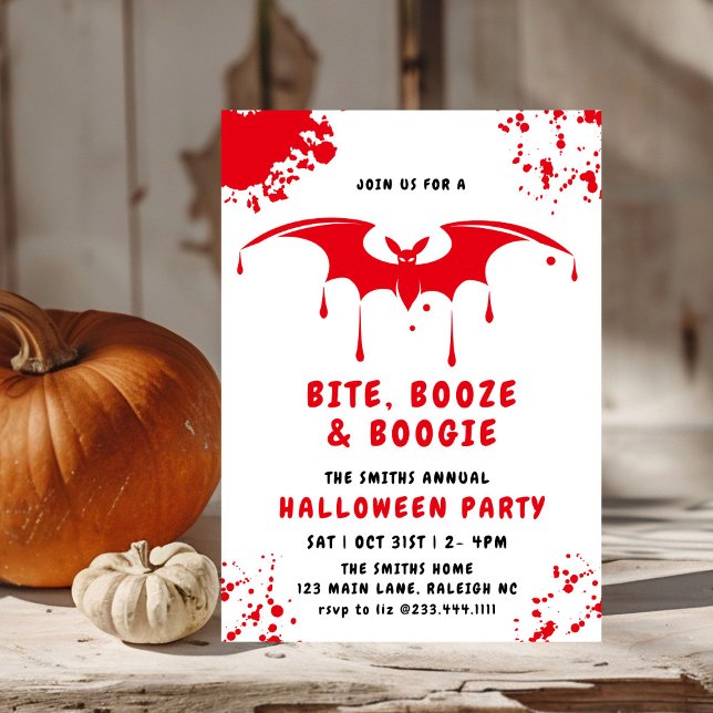 Invitation Bats à goutte de sang rouge Vampire Halloween fête (Créateur téléchargé)
