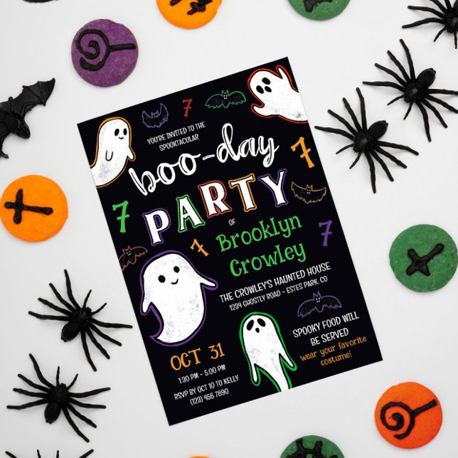 Invitation Bats & Fantômes Spooktacular Boo Day Party (Créateur téléchargé)