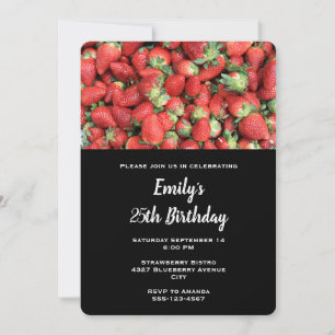 Invitation Batte de fraises rousses juteuses Anniversaire