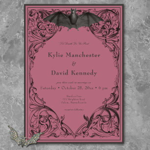 Invitation Batte victorienne jusqu'à la mort Mariage noir & v