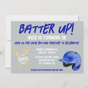 Invitation Batter ! Fête d'anniversaire à thème de baseball