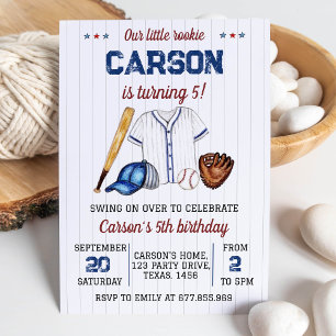 Invitation Batterie de baseball Anniversaire