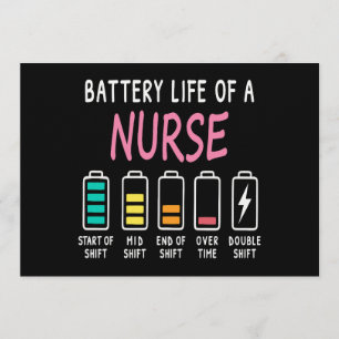 Invitation Batterie de l'humour d'une infirmière graphique