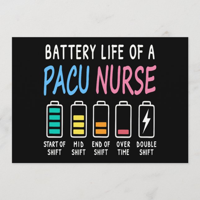 Invitation Battery life of a PACU nurse levels humor (Devant)