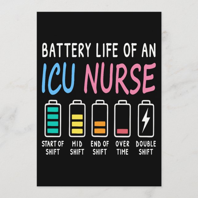 Invitation Battery life of an ICU nurse humor chart (Devant)
