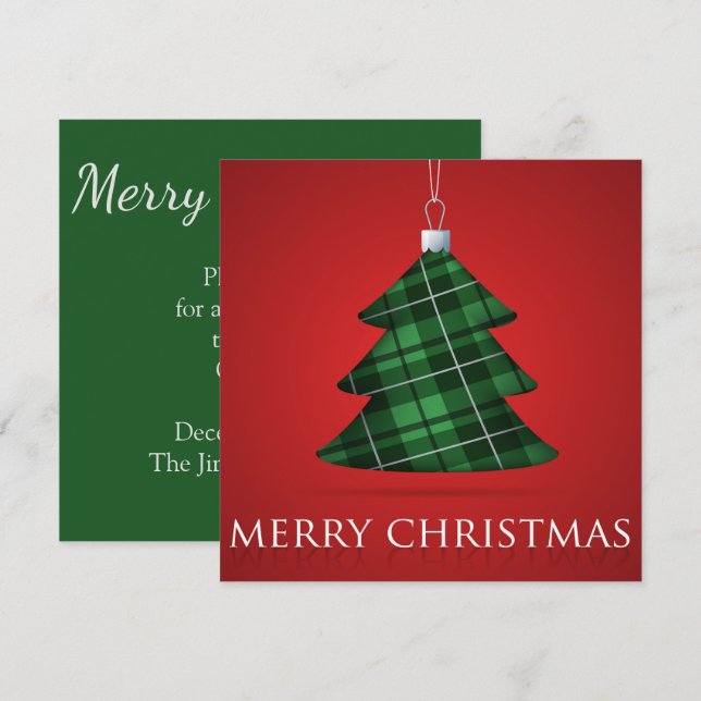 Invitation Baube de Noël Tartan (Devant / Derrière)