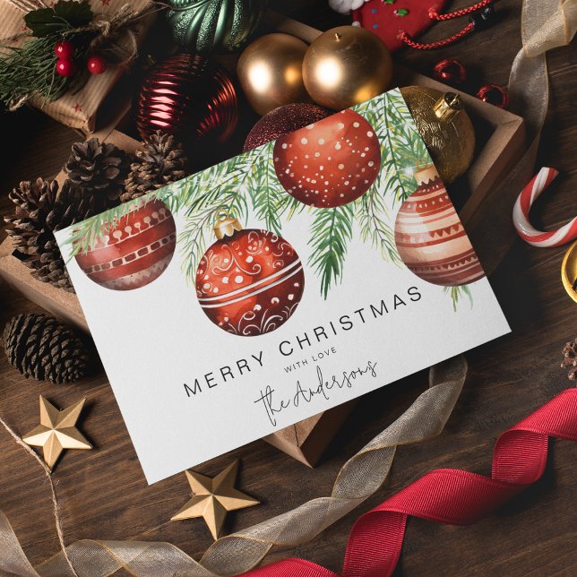 Invitation Bauble de Noël rouge moderne (Créateur téléchargé)