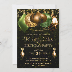 Invitation Baubles Safari Impression Animaux Sauvages 21e Ann