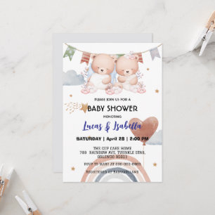 Invitation Baudrier à baudrier à baudrier mignon baby shower
