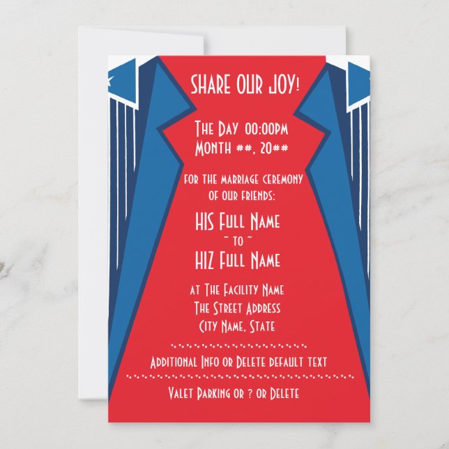 Invitation Bauhaus Tuxedo - RB (Cérémonie Mariage) (Devant)