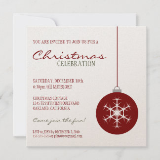 Invitation Baule de neige rouge moderne| Fête de Noël