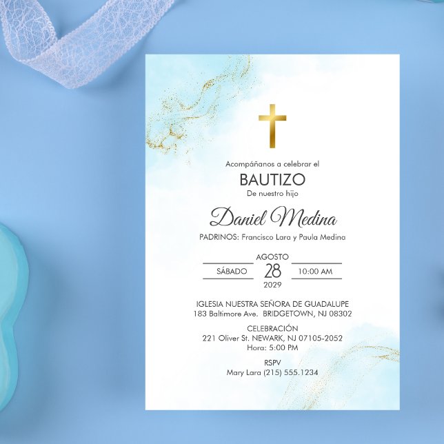 Invitation Bautizo Invitacion Minimaliste Baptême Religieux (Créateur téléchargé)
