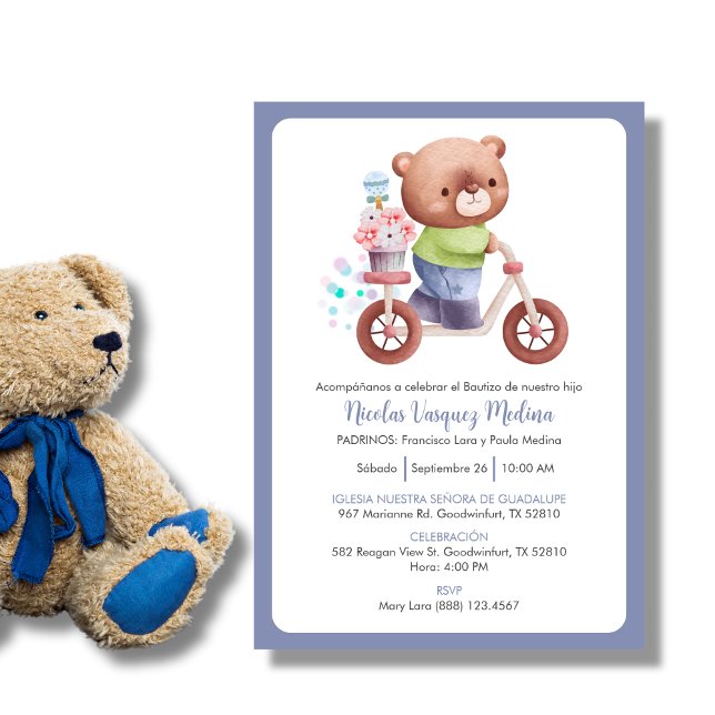Invitation Bautizo Invitacion Pour Les Garçons Baptême Gai (Créateur téléchargé)