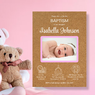 Invitation Bautizo Invitacion with Baby Girl’s Photo Baptism
