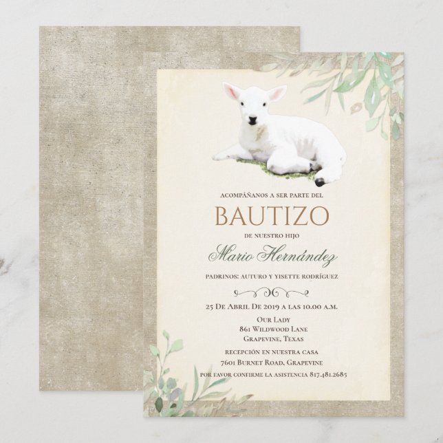 Invitation Bautizo Niño Invitacione De bautizo Niño Baptême (Devant / Derrière)