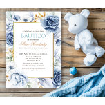 Invitation Bautizo Niño Invitacione De bautizo Niño Baptême<br><div class="desc">Bautizo Niño,  Niña Invitacione De bautizo Niño Baptême floral bleu et baptême Bautismo de nino Baptême Christening Azul Flores Azules Invitacione</div>