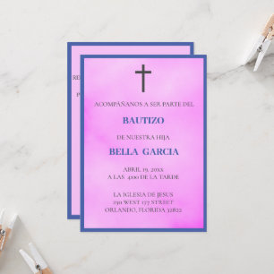 Invitation Bautizo Rose Girls/Baptism