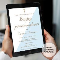 Bautizo y primer cumpleaños Baptême espagnol bleu