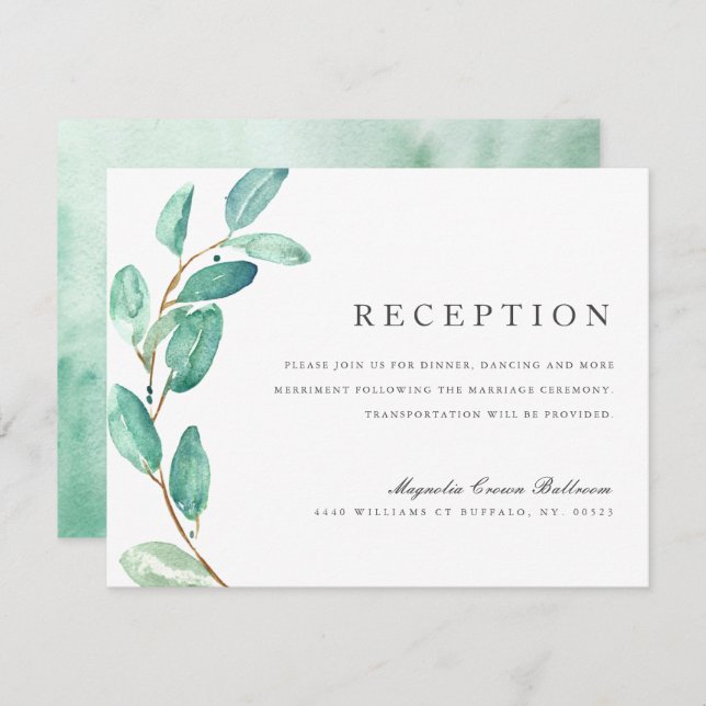 Invitation Bayou Botanicals | Réception de Mariage (Devant / Derrière)