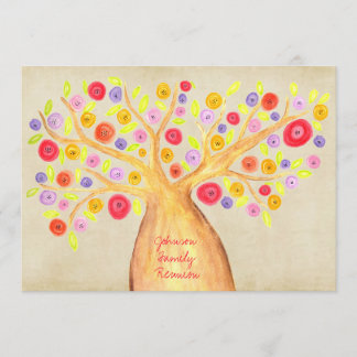 Invitation BBBQ de la réunion de l'arbre de la fam