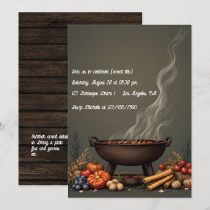 Invitation BBQ Automnal Rustique Rassemblement d'Automne