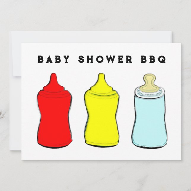 Invitation BBQ Baby Shower (Devant)