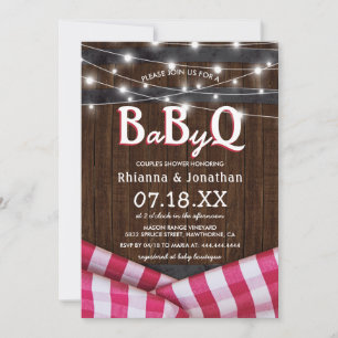 Invitation BBQ Baby Shower pour couples   Rustic BaByQ